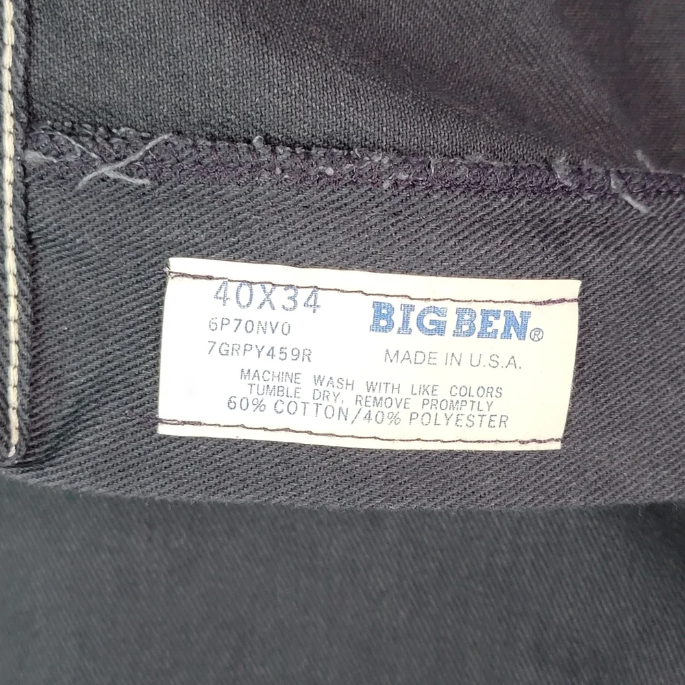 Big Ben Vintage Workwear Jobcore Heavy Canvas Dark Blue Work Pants Men's 40x34 - Picture 12 of 16